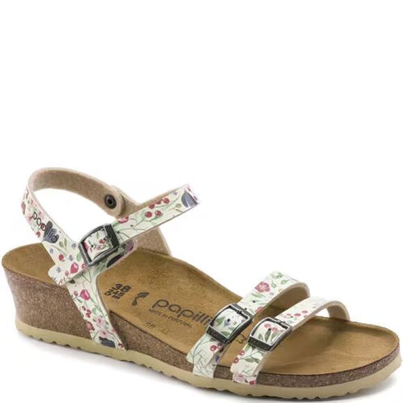 Birkenstock Papillio Womens Lana Sandals Meadow Flowers Beige Size 10 EU 43 NWOB - Picture 1 of 5